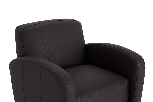 Axis Dark Brown Vinyl Swivel Accent Chair