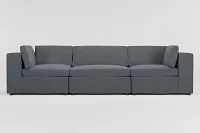Destin Elevation Gray Fabric 3-piece Modular Sofa