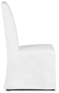 Harbor White Long Slipcover Chair With Medium-tone Leg