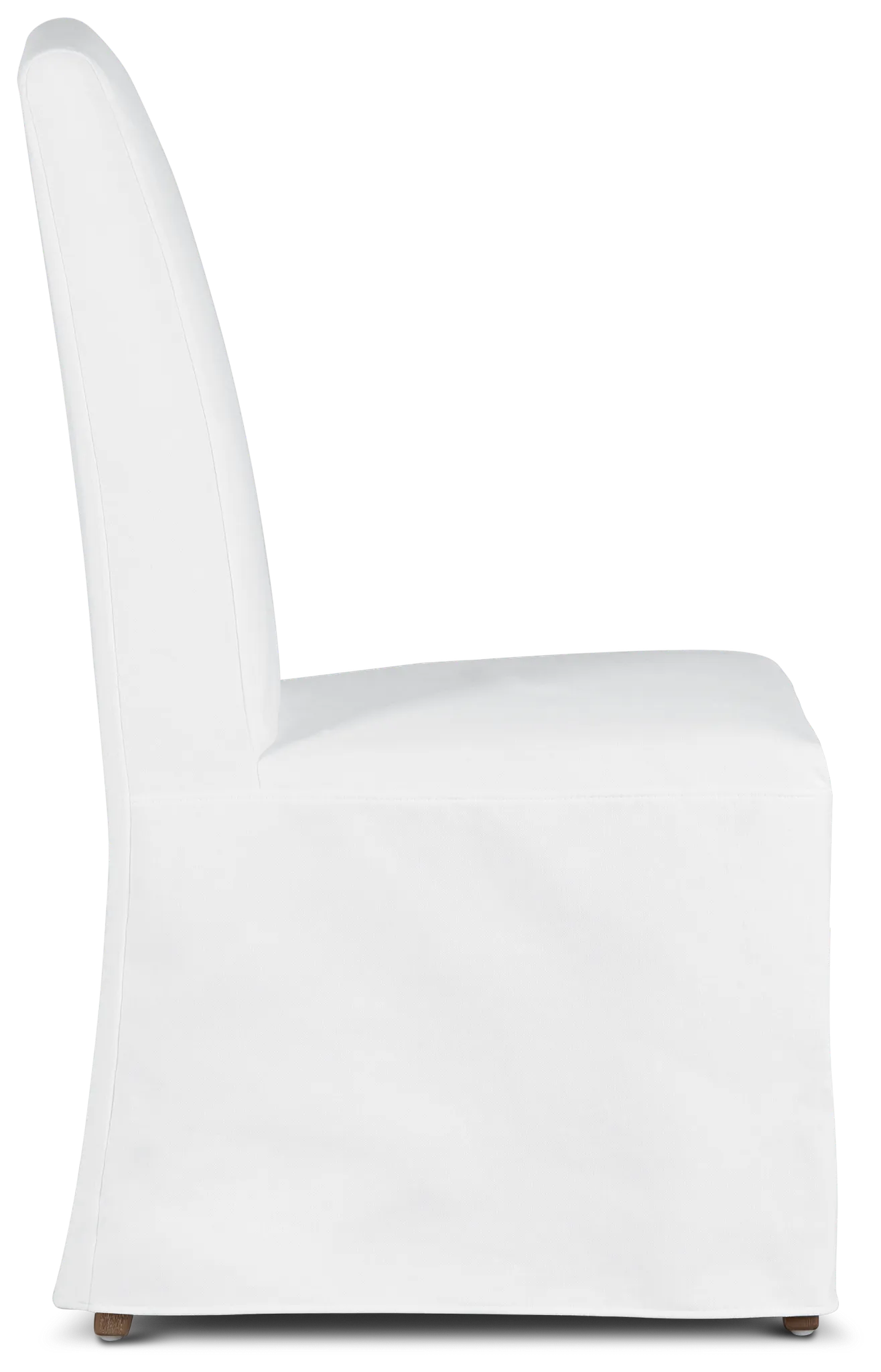 Harbor White Long Slipcover Chair With Medium-tone Leg