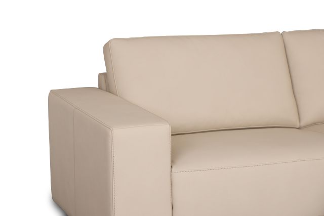 Kellan Ivory Leather Medium Two-arm Sectional