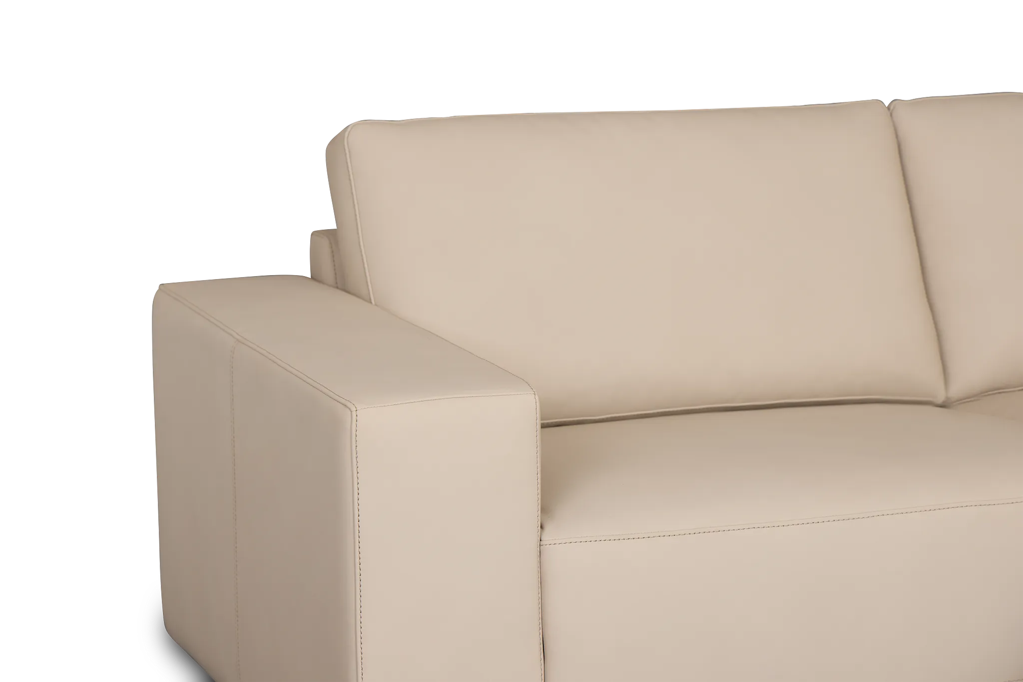 Kellan Ivory Leather Medium Two-arm Sectional