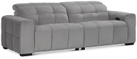 Gemma Light Gray Velvet Power Reclining Sofa