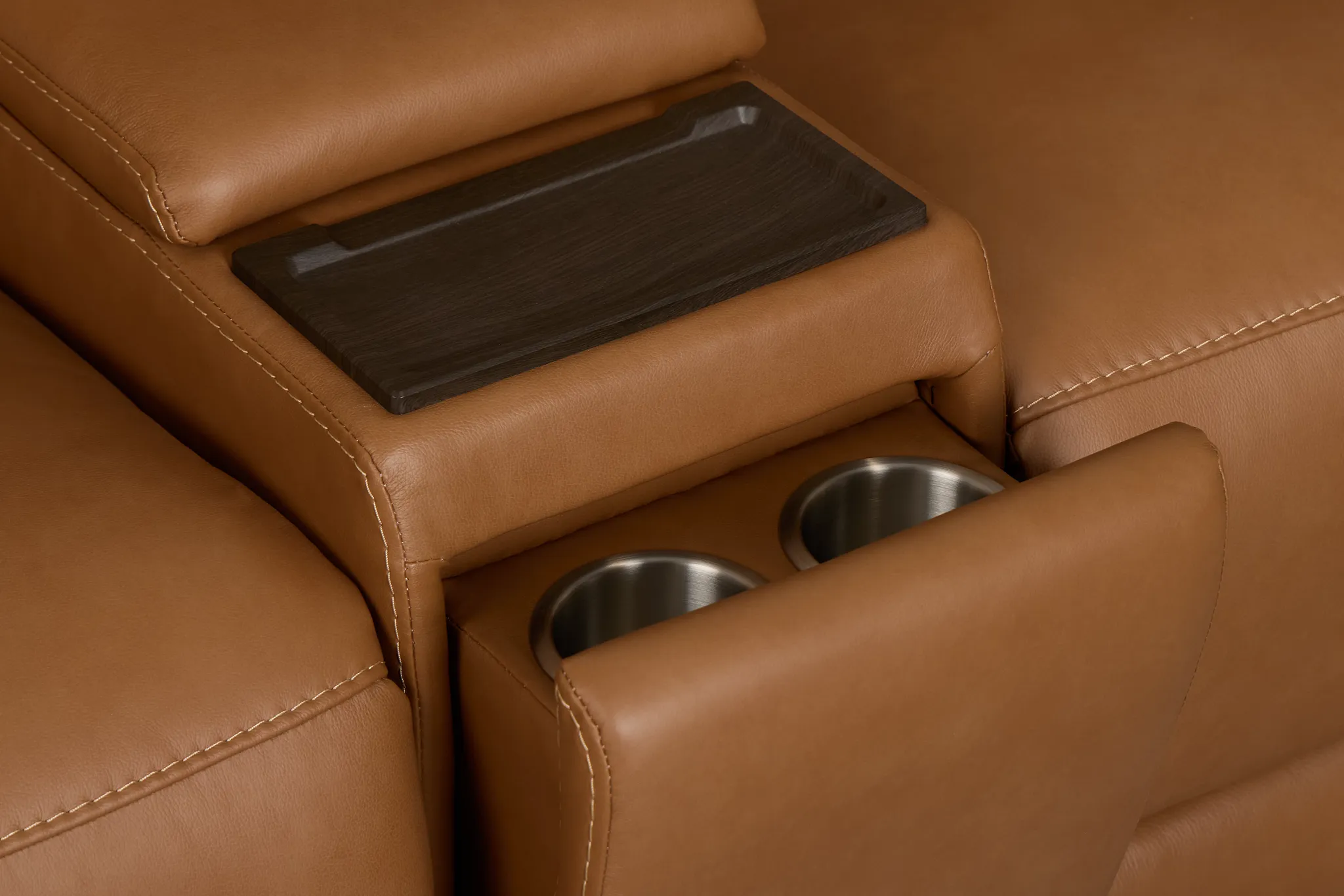 Flexsteel Belmont Medium Brown Lthr/vinyl Medium Dual Power 2-arm Reclining Sectional