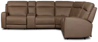 Flexsteel Belmont Dark Brown Lthr/vinyl Large Dual Power Reclining Two-arm Sectional