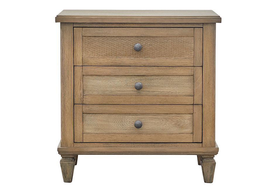 Tahiti Light Tone 3 Drawer Nightstand Bedroom Nightstands