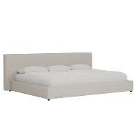 Grayton Revenue Beige 44" Upholstered Platform Bed
