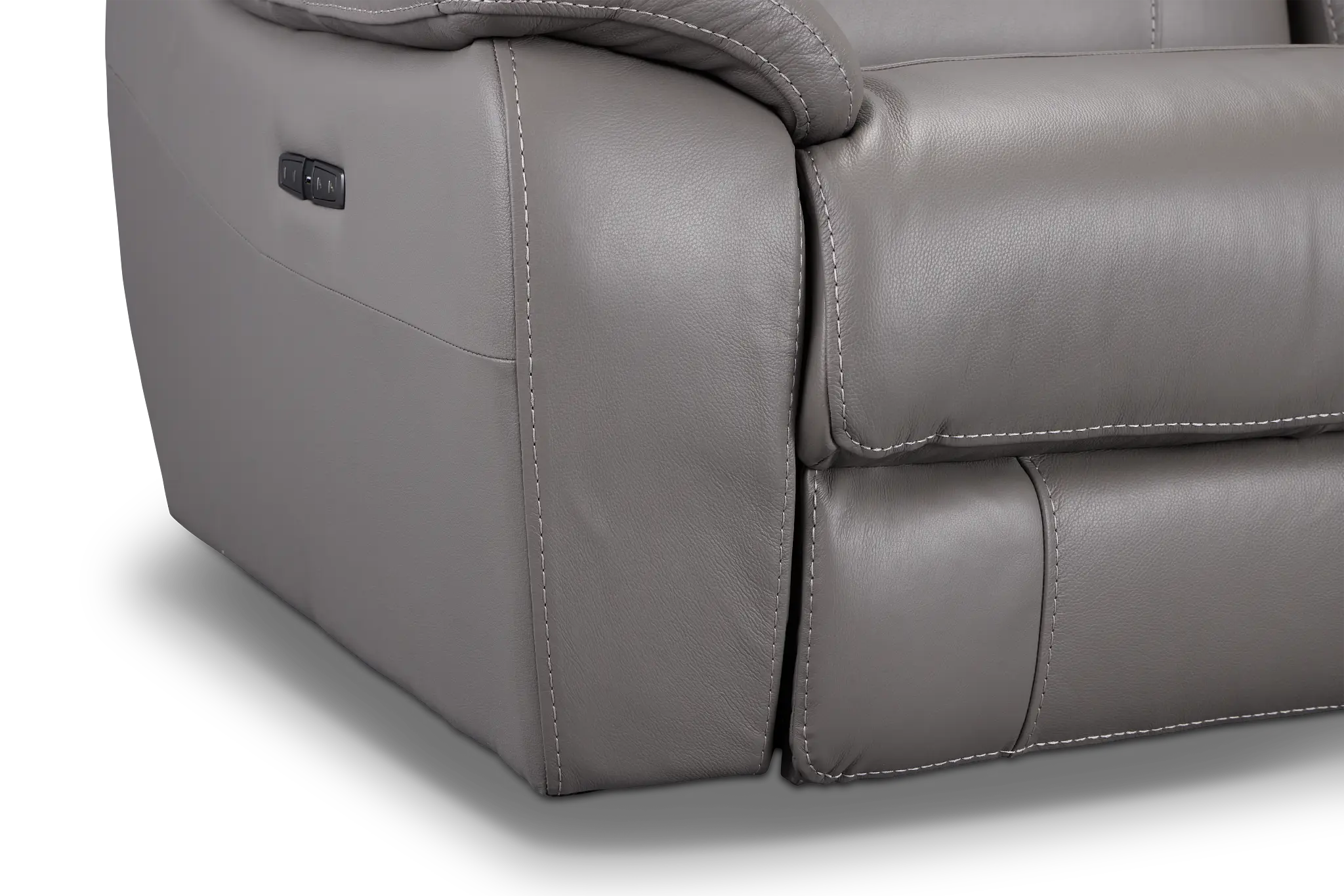 Marion Gray Lthr/vinyl Power Reclining Sofa Marion Gray Lthr/vinyl Power Reclining Sofa