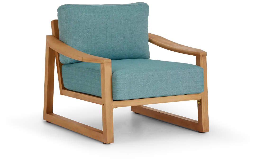 Tobago Light Tone Chair With Teal Cushion Tobago Light Tone Chair With Teal Cushion