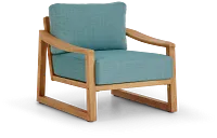 Tobago Light Tone Chair With Teal Cushion