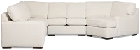 Sinclair Light Beige Fabric Large Right Cuddler Sectional