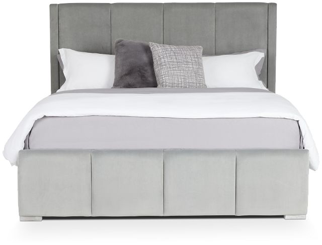 Mckinney Light Gray Uph Panel Bed