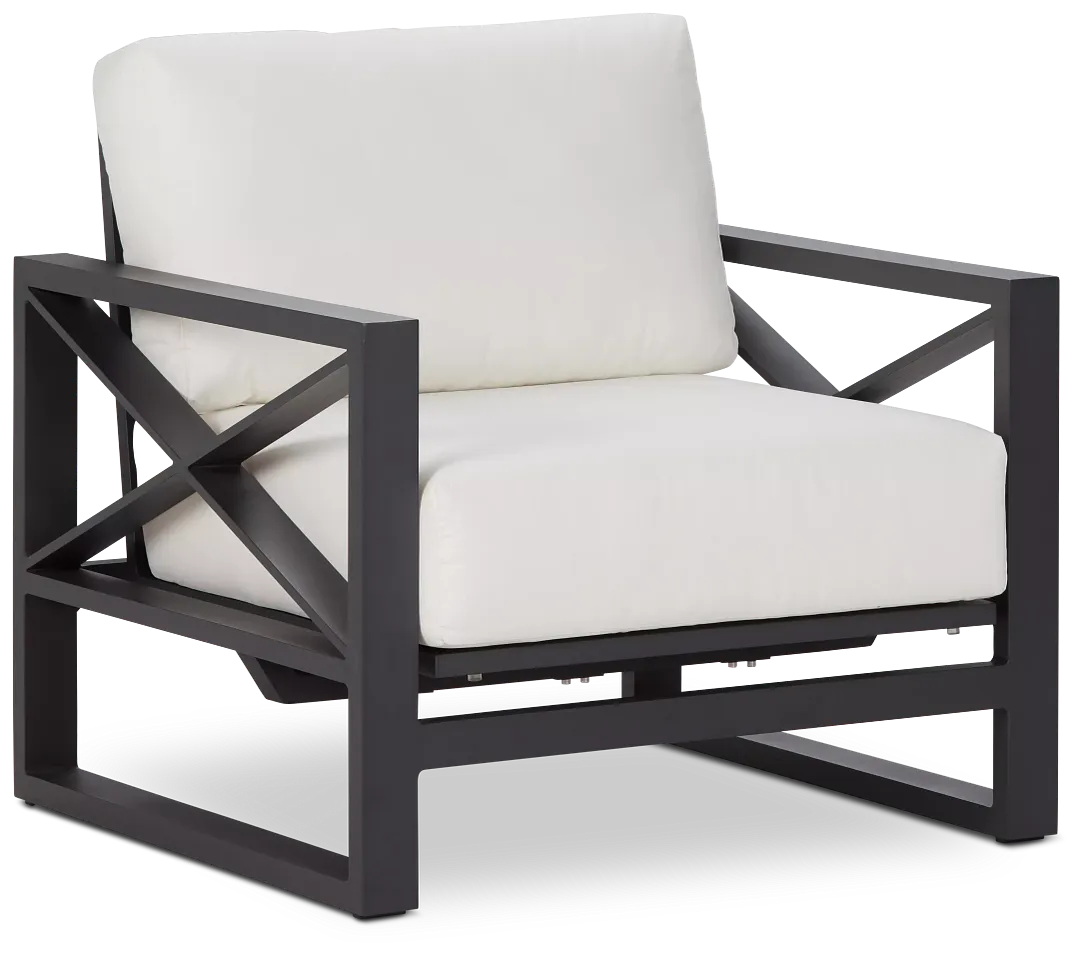 Linear Dark Gray White Rocking Chair