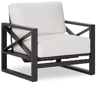 Linear Dark Gray White Rocking Chair