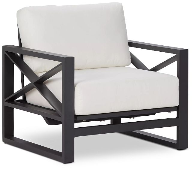 Linear Dark Gray White Rocking Chair