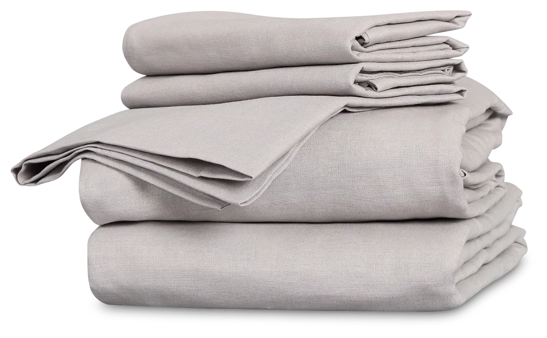 Rest & Renew Linen Blend Gray Sheet Set