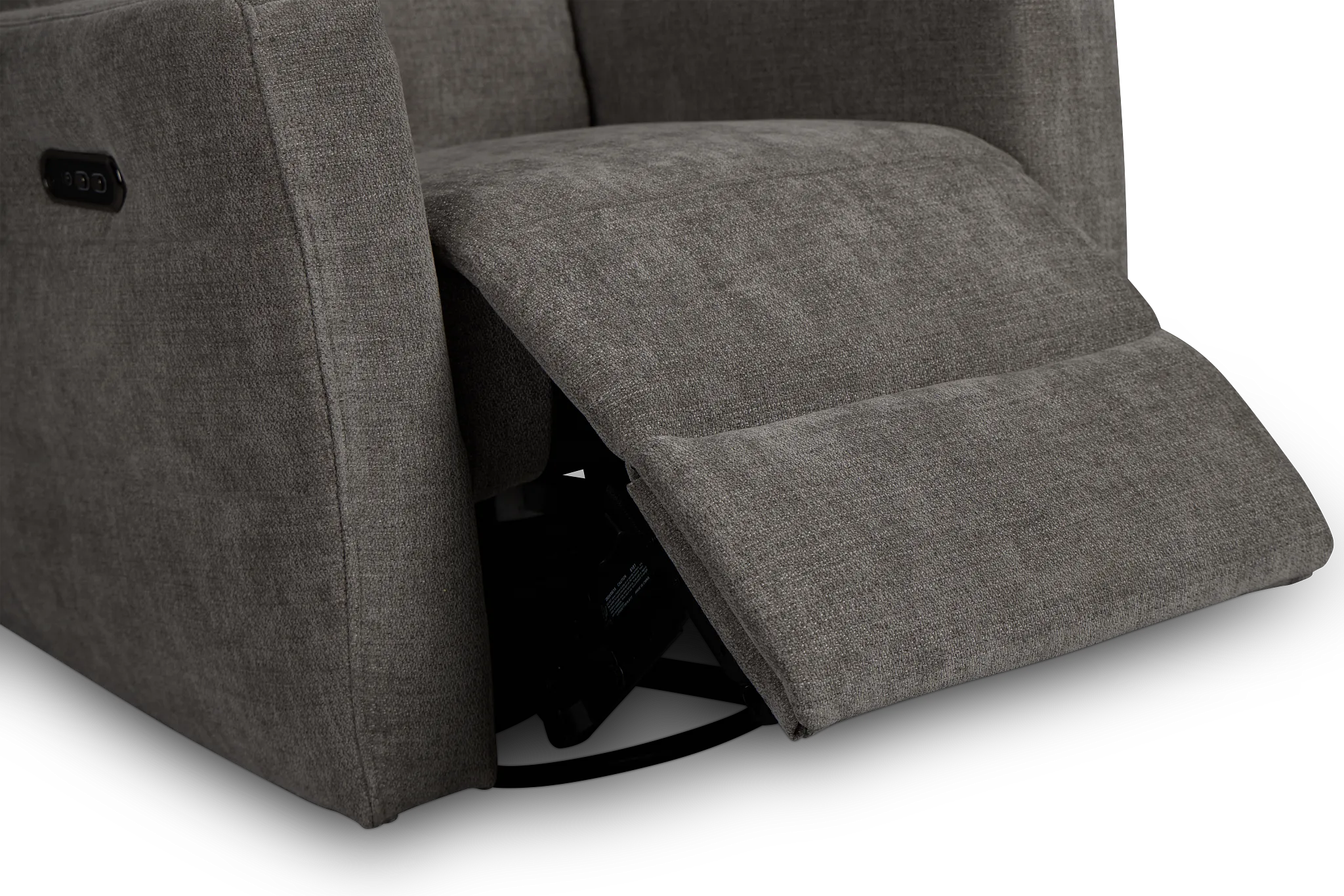 Rae Gray Fabric Power Swivel Glider Recliner