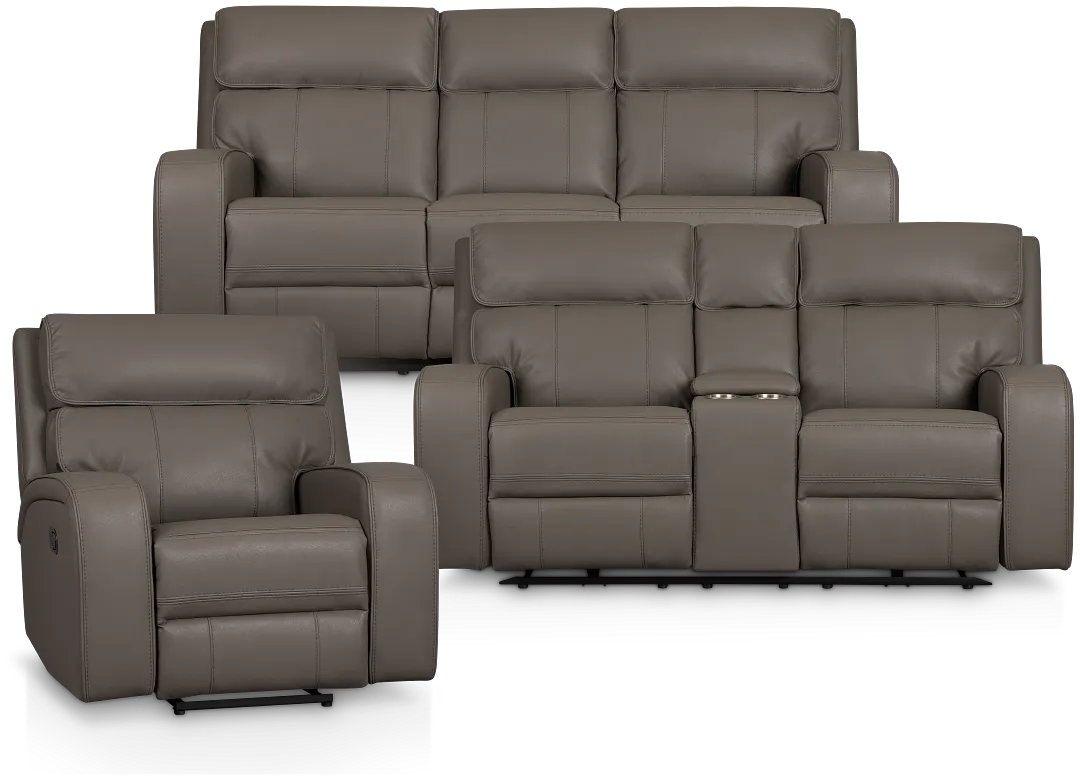Rhett Gray Micro Manually Reclining Living Room