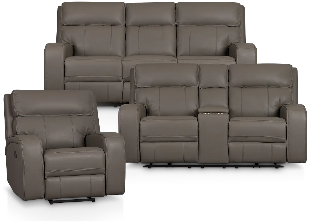 Rhett Gray Micro Manually Reclining Living Room Rhett Gray Micro Manually Reclining Living Room