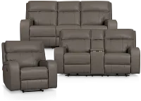 Rhett Gray Micro Manually Reclining Living Room