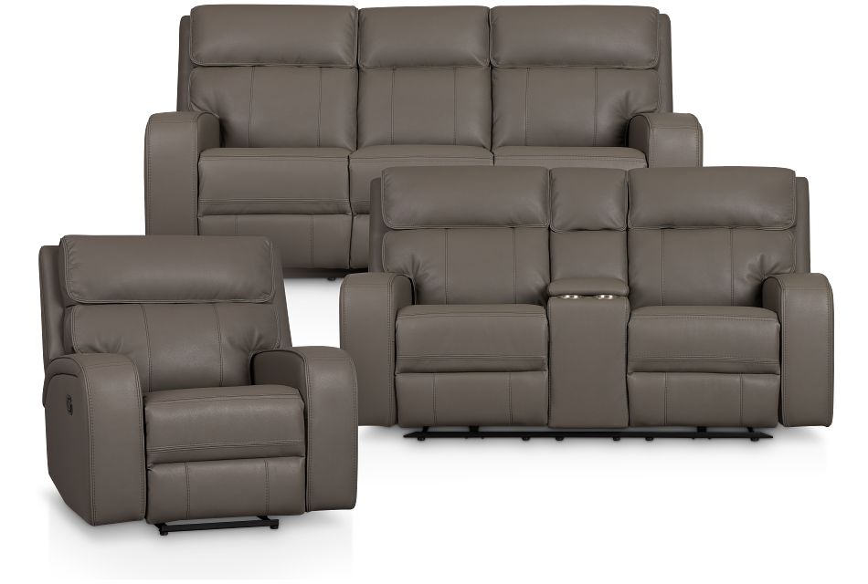 Rhett Gray Micro Manually Reclining Living Room