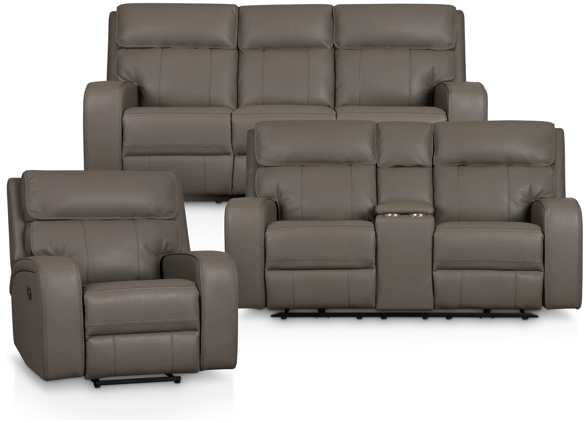 Rhett Gray Micro Manually Reclining Living Room Rhett Gray Micro Manually Reclining Living Room