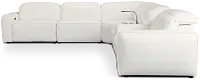 Tidal White Lthr/vinyl Medium Triple Power 2-arm Sectional