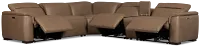 Flexsteel Brodie Dark Brown Lthr/vinyl Medium Triple Power 2-arm Sectional