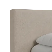Grayton Linen Beige 44" Upholstered Platform Bed