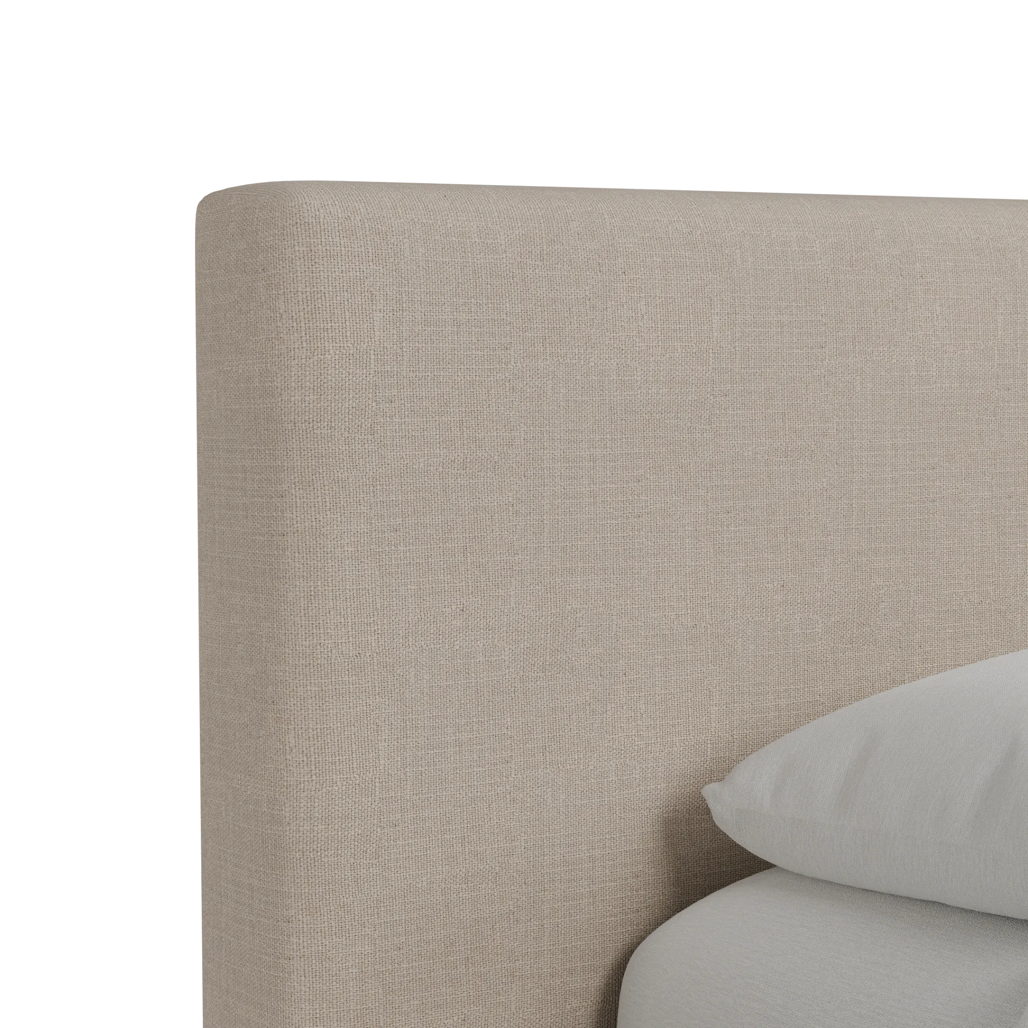 Grayton Linen Beige 44" Upholstered Platform Bed