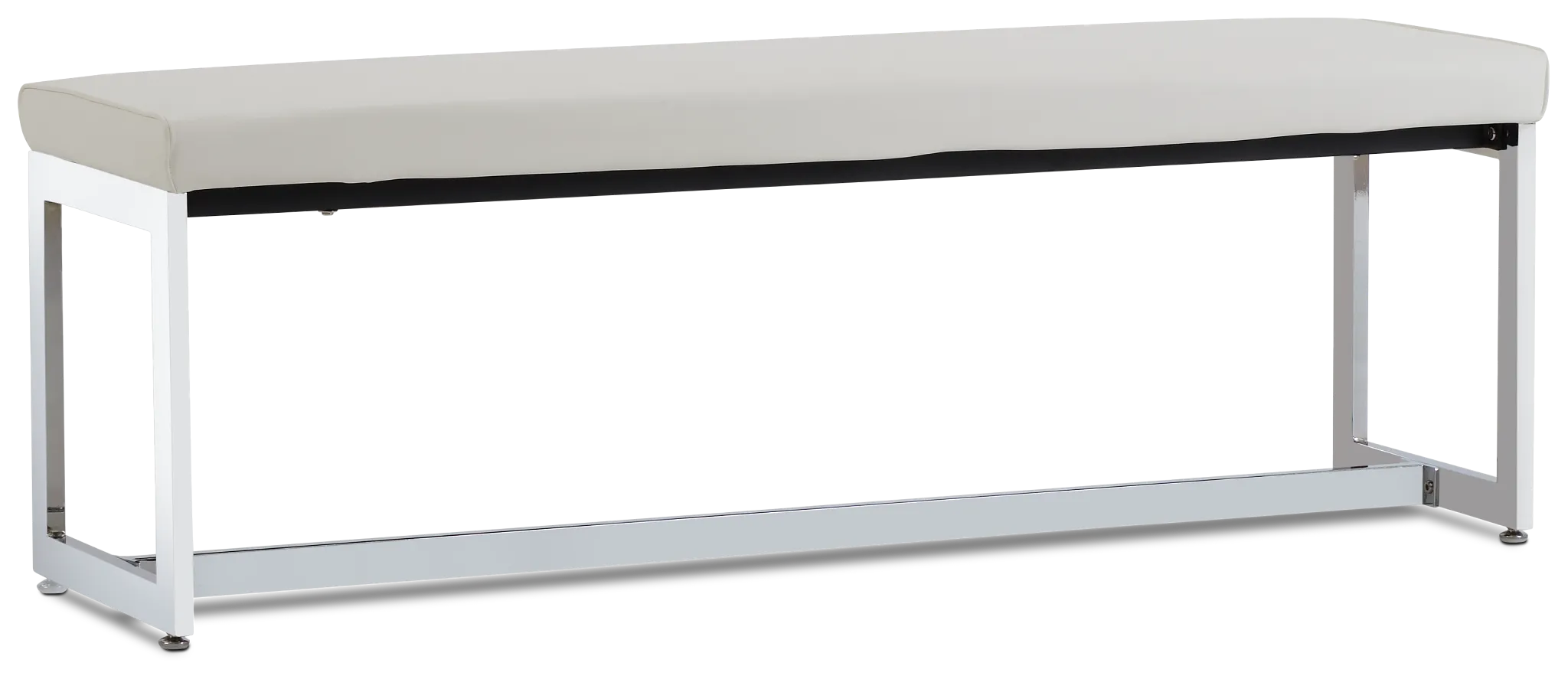 Bronx White Upholstered Dining Bench