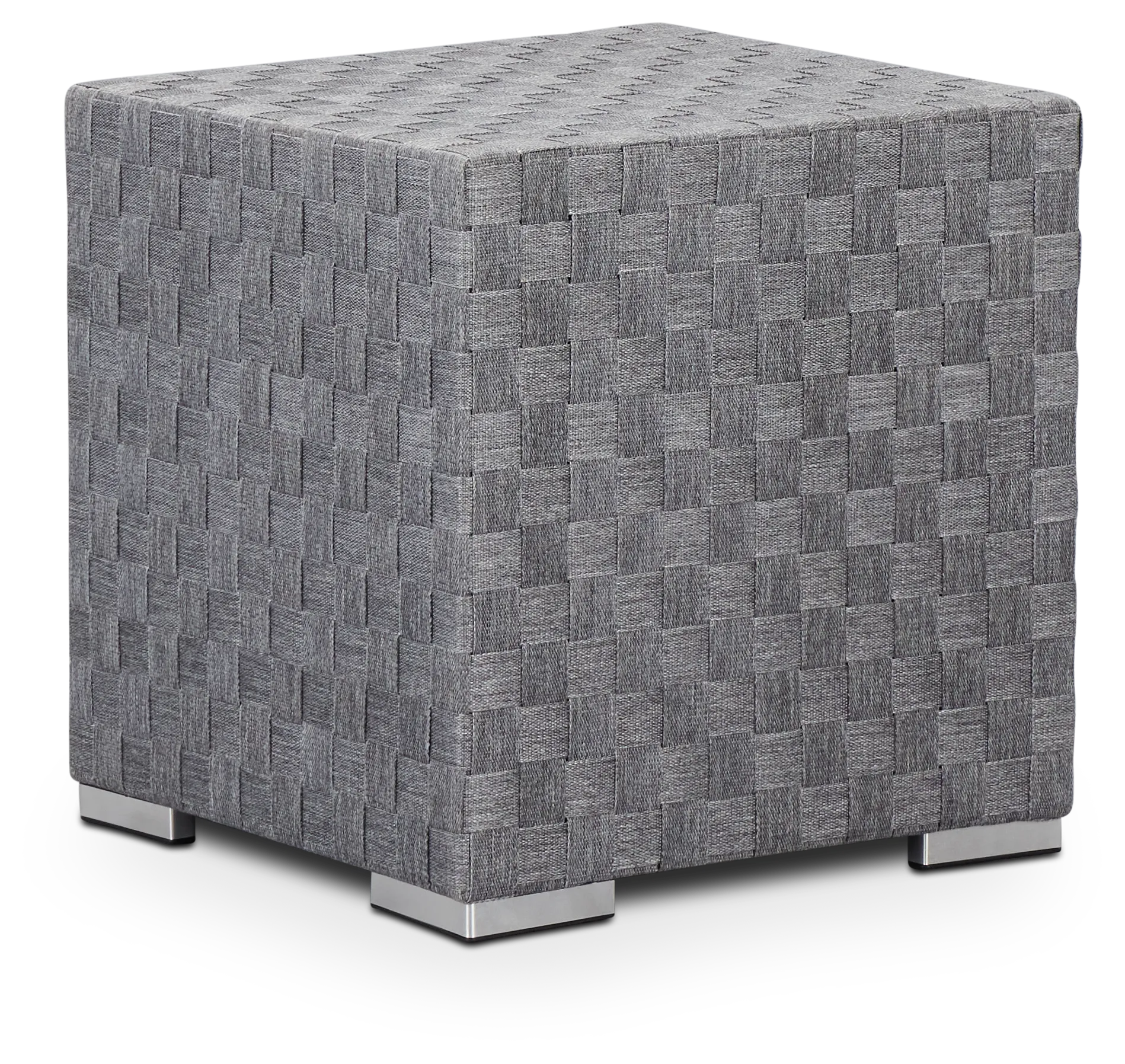 Barbados Light Gray Woven End Table