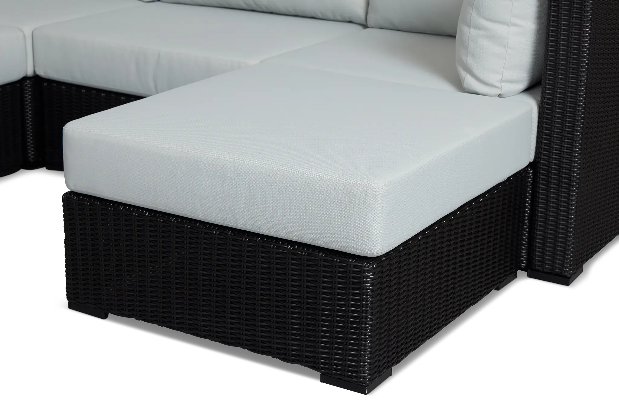 Montecito Black 6-piece Modular Sectional With Light Blue Cushions Montecito Black 6-piece Modular Sectional With Light Blue Cushions