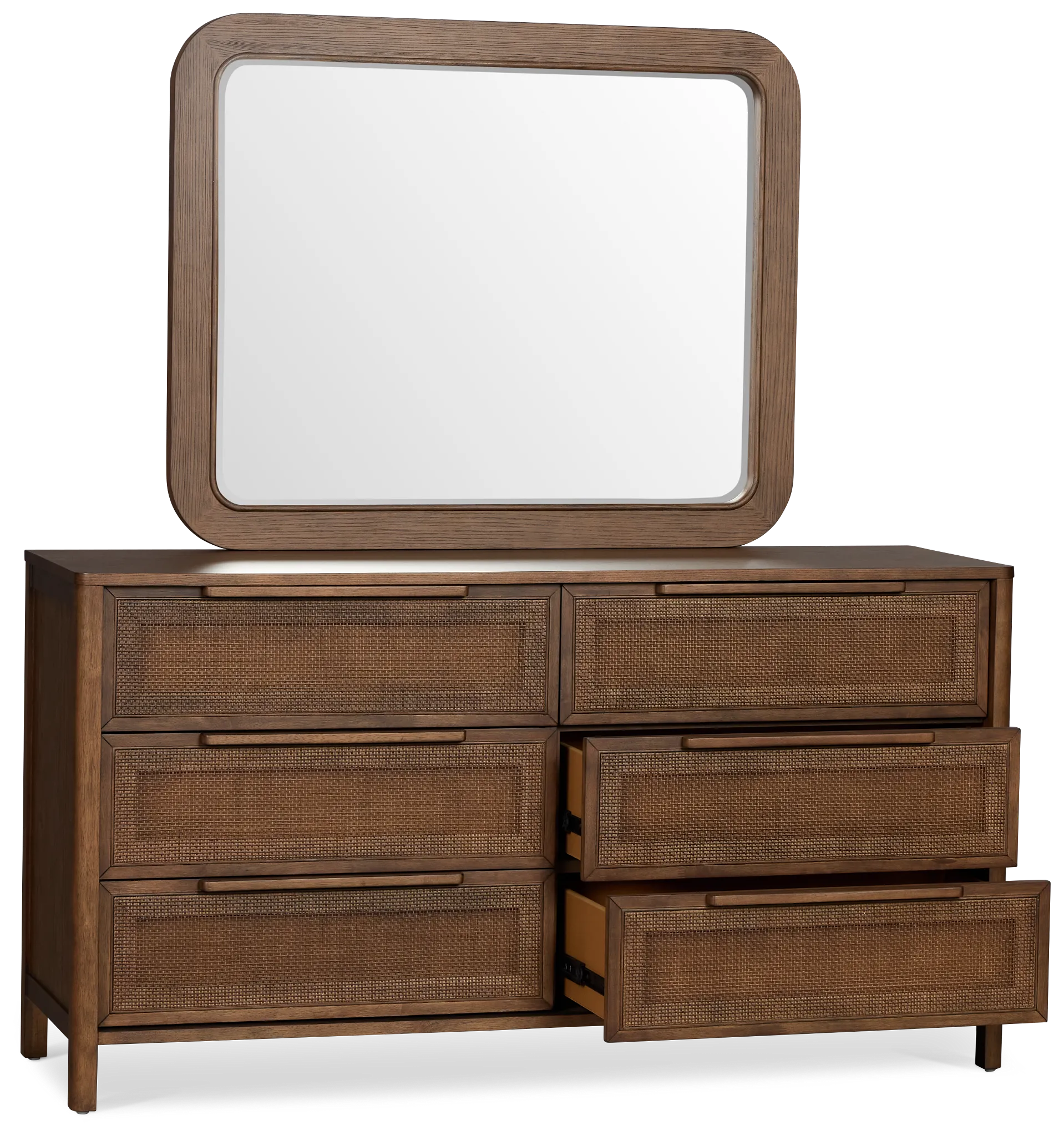 Pacific Mid Tone 6-drawer Dresser & Mirror
