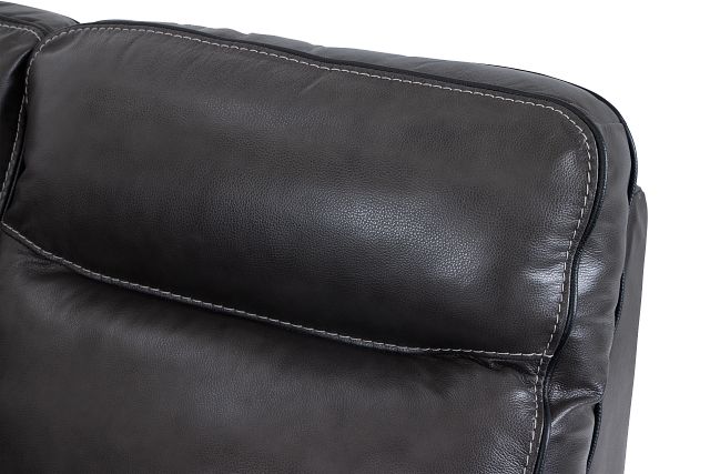 Alexander Gray Leather Right Bumper Sectional (5)