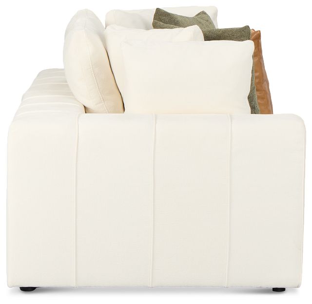 Cruz White Fabric 2 Piece Modular Sofa