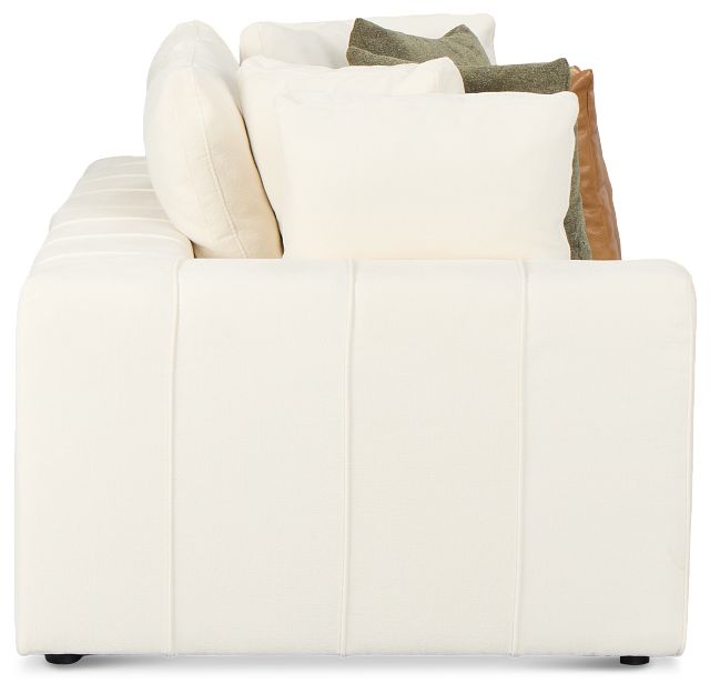 Cruz White Fabric 2-piece Modular Sofa