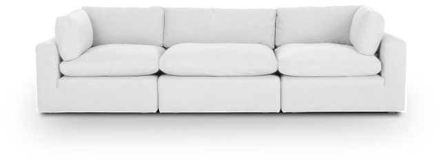 Grant White Fabric 3 Piece Modular Sofa