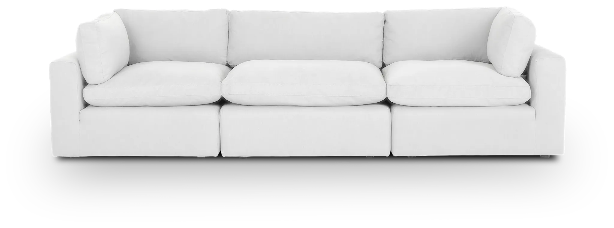 Grant White Fabric 3-piece Modular Sofa
