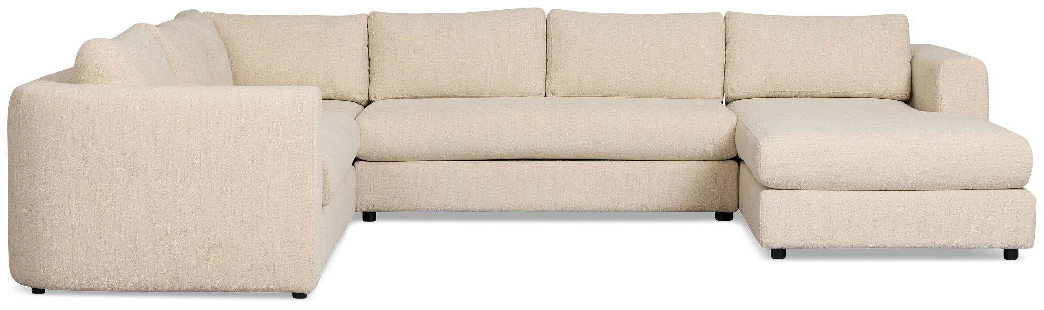 Alma Light Beige Fabric Medium Right Chaise Sectional