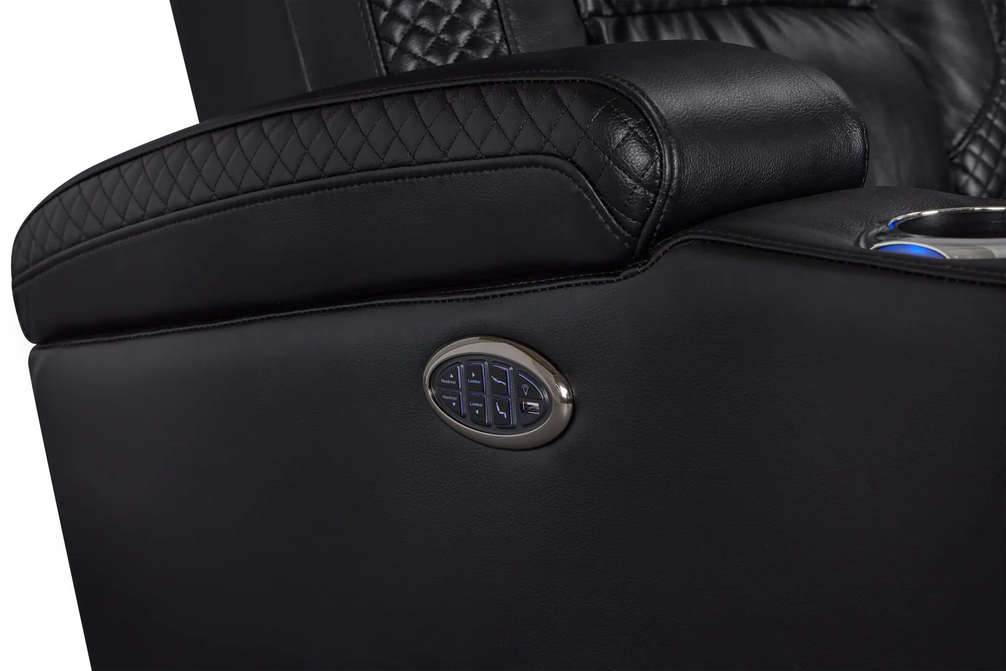 Troy Black Micro Small Dual Power Reclining Two-arm Sectional Troy Black Micro Small Dual Power Reclining Two-arm Sectional