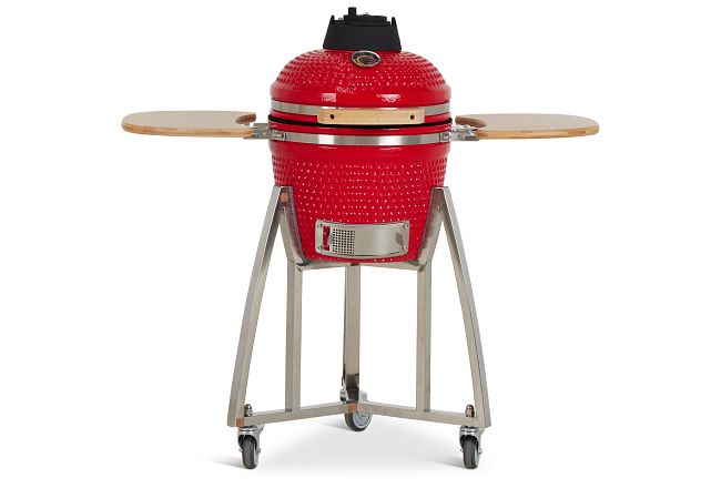 Kamado Red 16" Charcoal Grill With Base