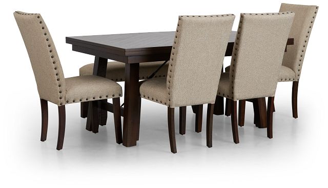 Jax Beige Rect Table, 4 Chairs & Bench
