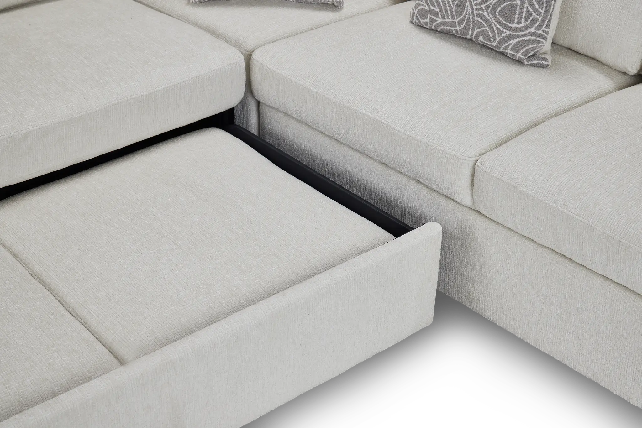 Blakely White Fabric Lf 2arm Sleeper Sect Blakely White Fabric Lf 2arm Sleeper Sect
