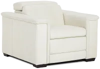 Ainsley White Leather Power Recliner
