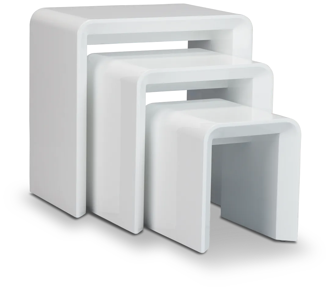 Zayden White Set Of 3 Nesting End Table