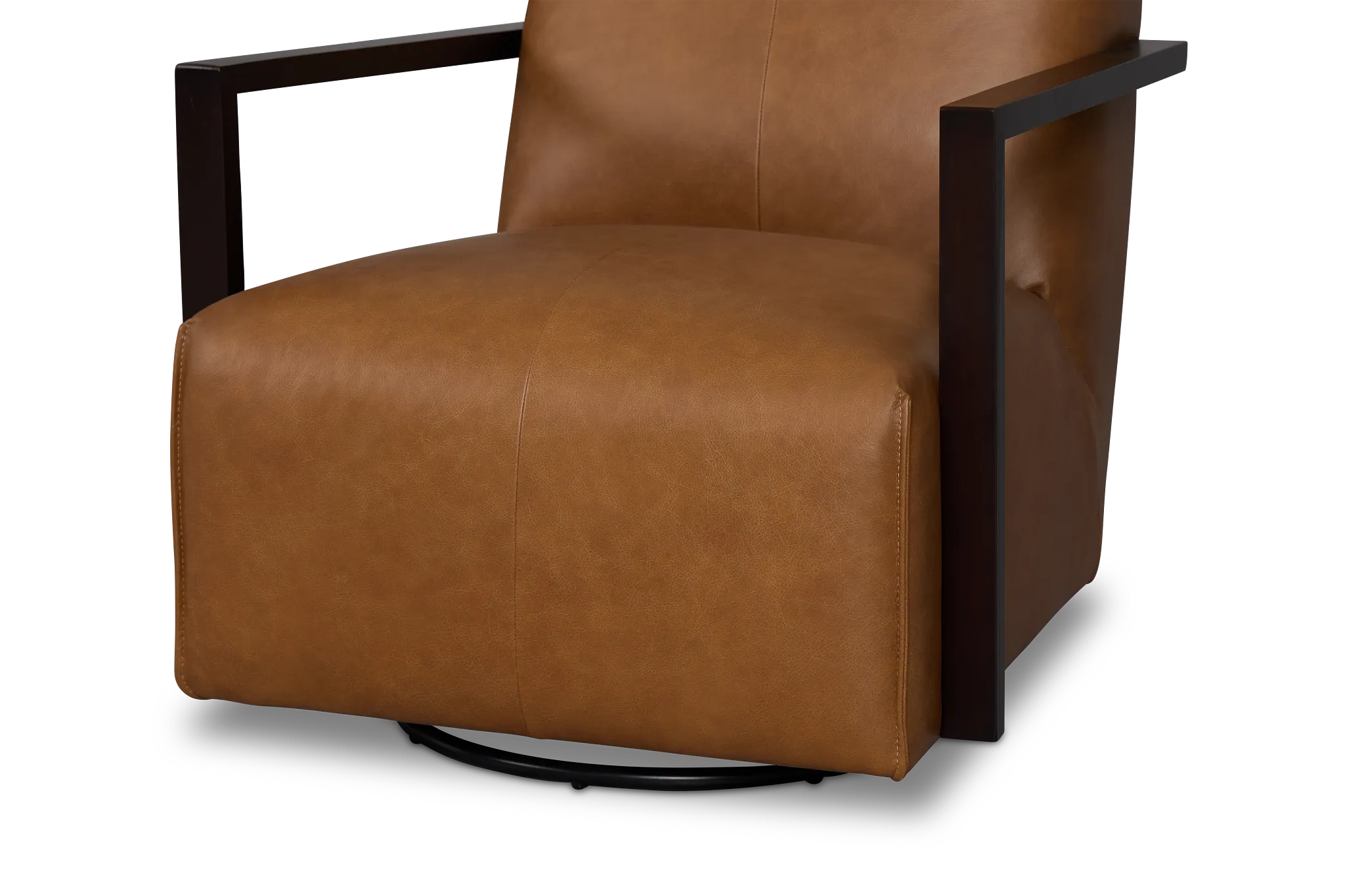 Lucas Dark Brown Leather Swivel Rocker Glider