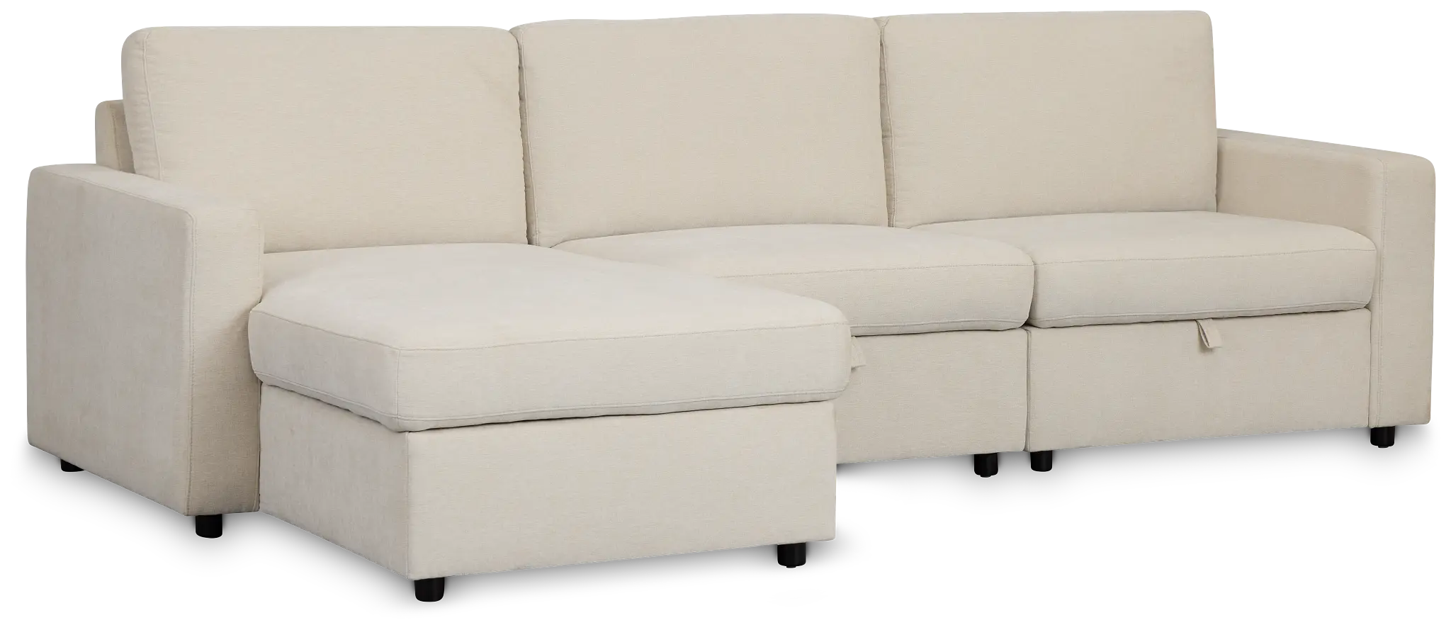 Addie Beige Fabric Left Chaise Storage Sectional Addie Beige Fabric Left Chaise Storage Sectional