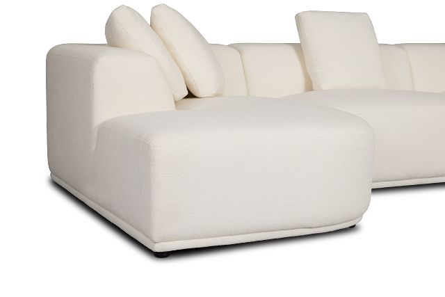 Catalina White Fabric Large Left Chaise Sectional