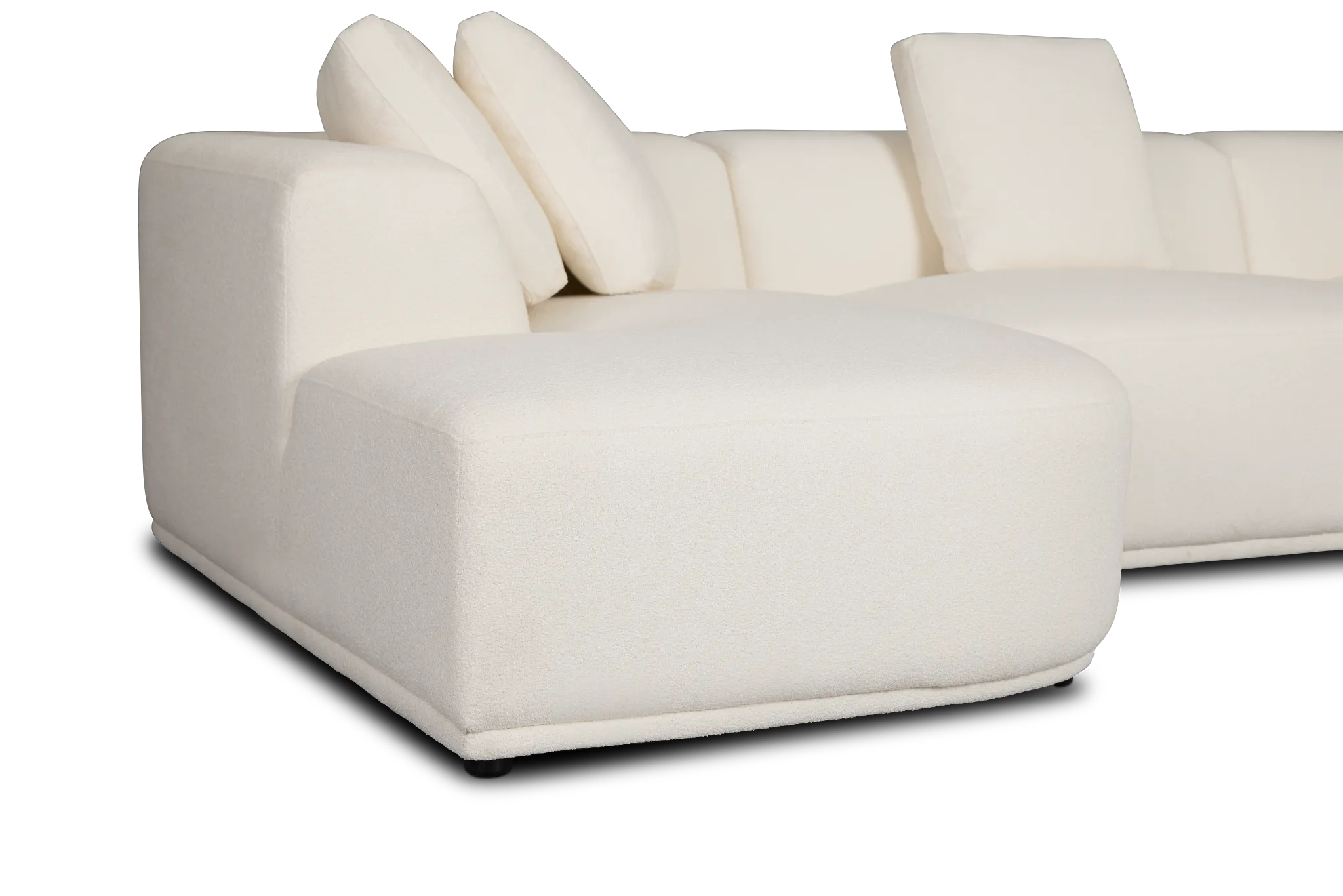Catalina White Fabric Large Left Chaise Sectional